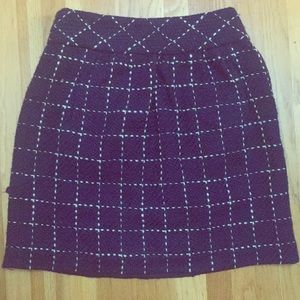 Anthropologie-Maeve Skirt Checkered, Blue Knit